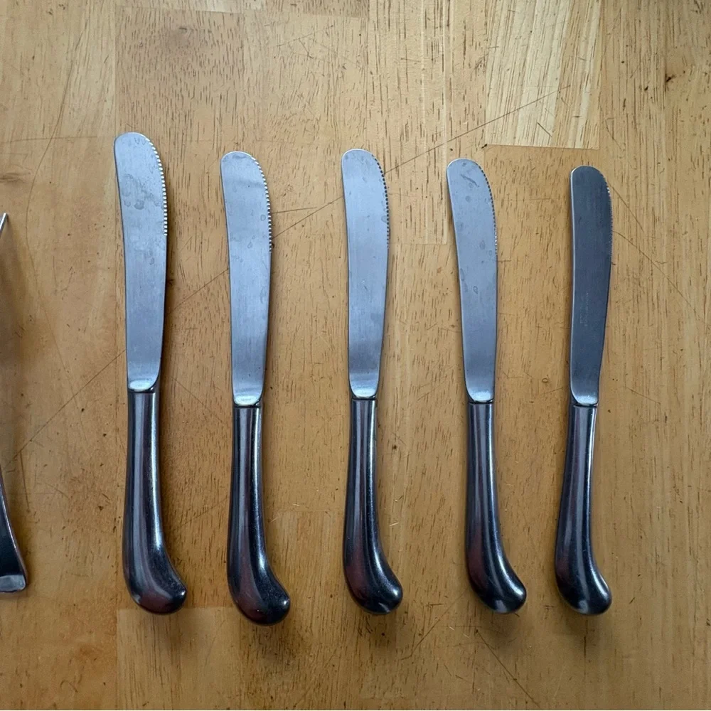 Rogers Jefferson Manor Stainless Korea 9 Pieces Pistol Handle Knives Fork‎ Spoon
